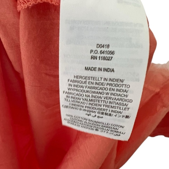 BODEN Maxi Long Empire Kaftan Orange Dip Dye Kimono Beach Cover Up Dress US 6 - Picture 10 of 10